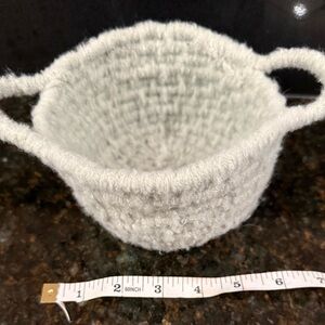 Handmade White Knit Basket